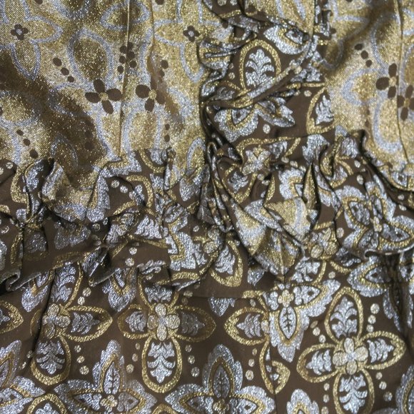 Vintage Retro Gold Metallic with Ruffles Romper - Handmade size Medium - Picture 5 of 10